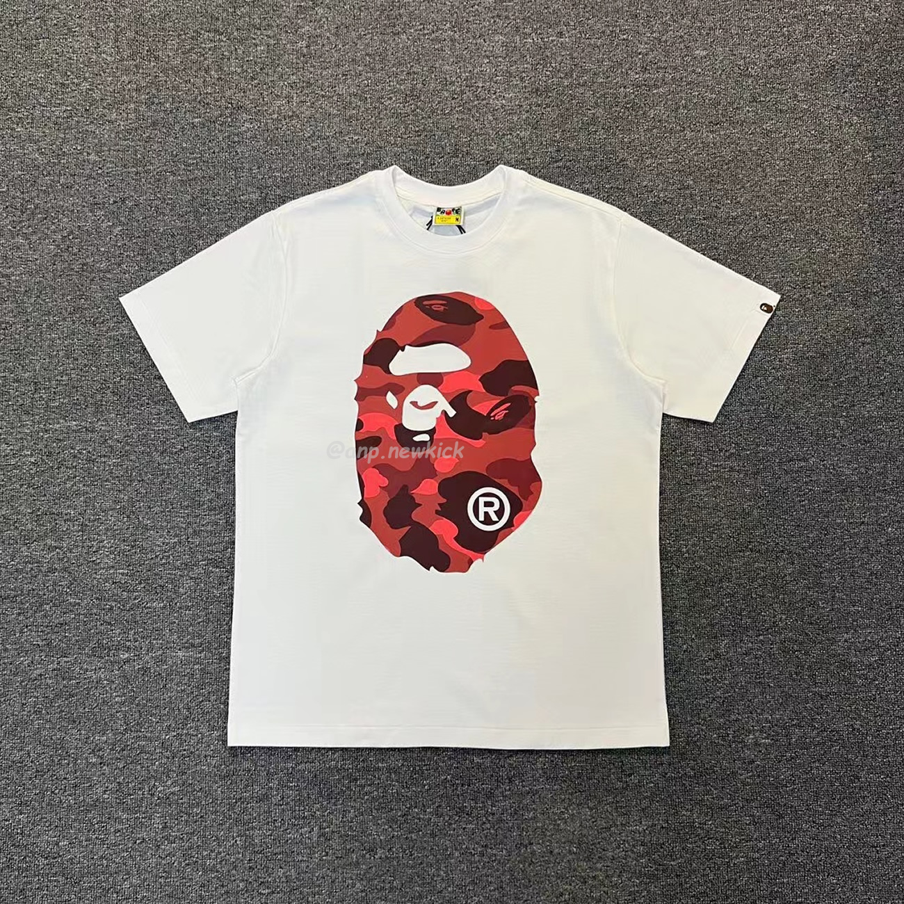Bape Color Camo Big Ape Head Tee White Black White Green (3) - www.newkick.vip